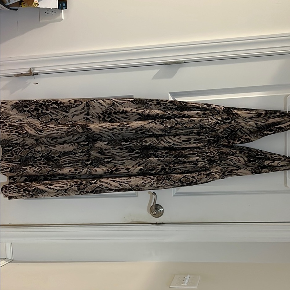 Elegant Snake Print Maxi Dress
